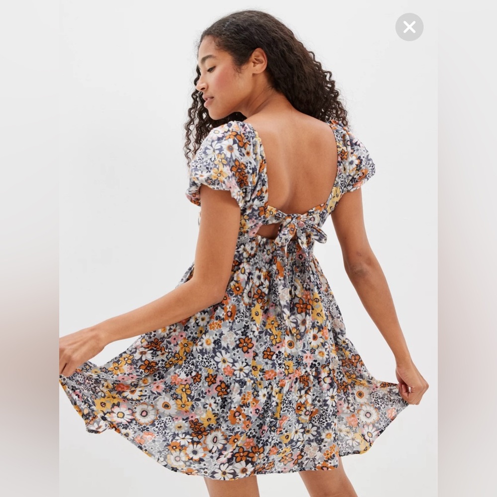 American Eagle Outfitters Floral Button-Front Mini Dress - Picture 3 of 8